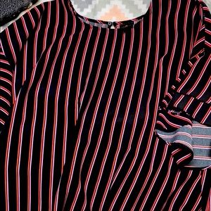 Worthington striped blouse with flare sleeves